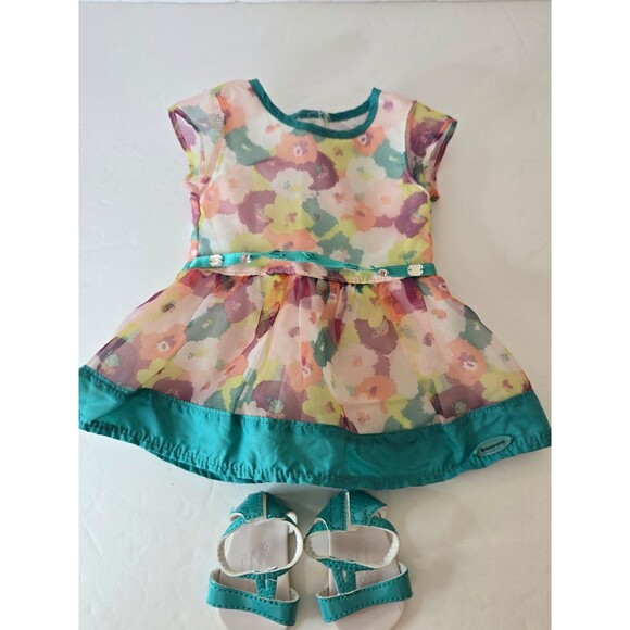American Girl Other - American Girl Bright Blooms Dress and shoes